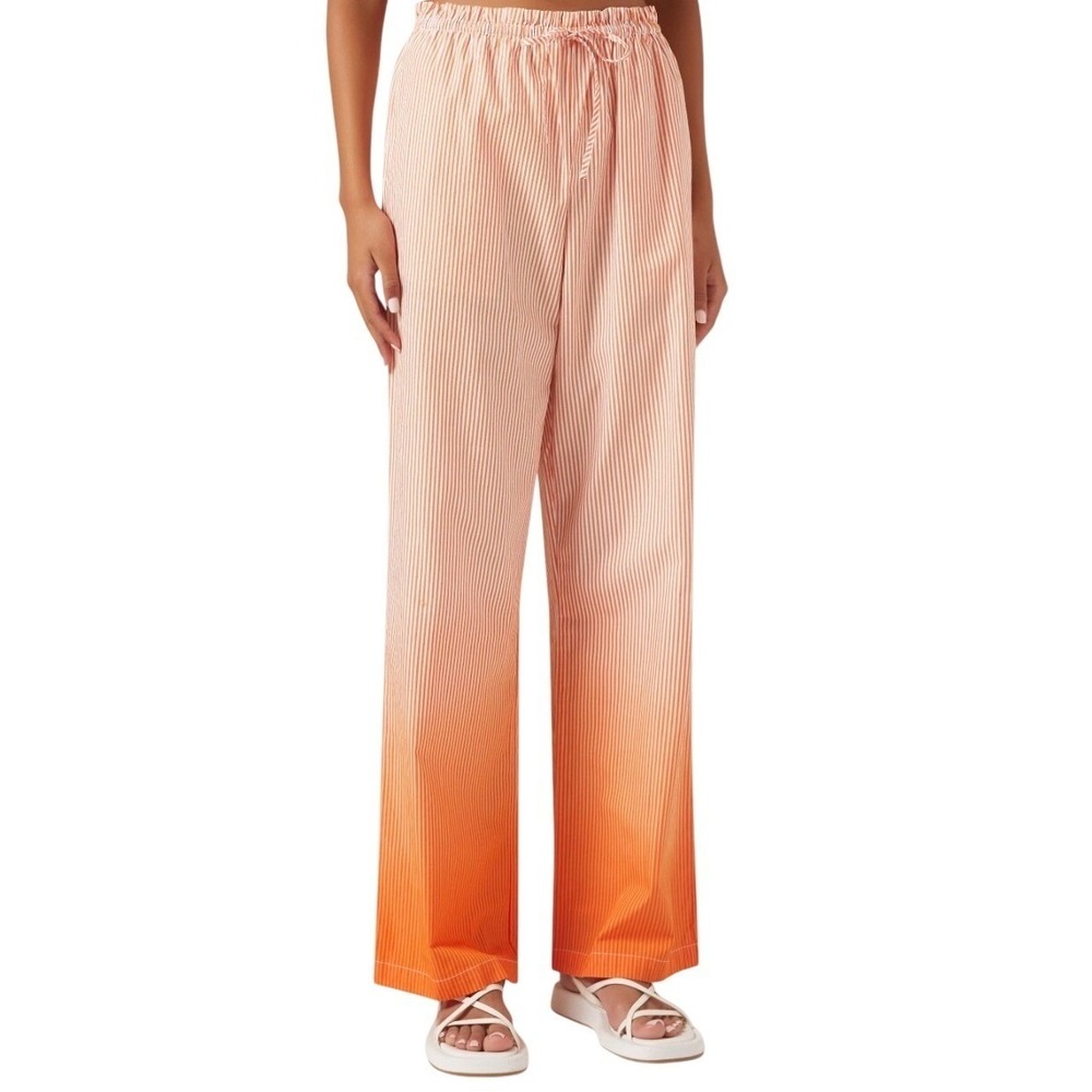 Solid & Striped The Oxford Pant Orange White Ombre Stripe Cotton XL NEW